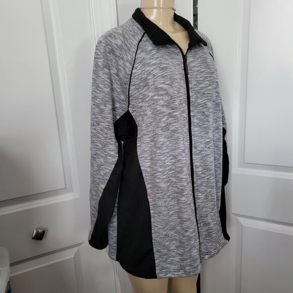 Women's Full-Zip Athletic Jacket Heather Gray & Black - Picture 4 of 14